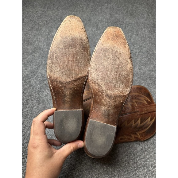 Mens Leather Lucchese N4540 Western Cowboy Boots‎ Tan Made in USA, Size 9.5B main image 6